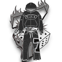 Load image into Gallery viewer, Lucky 7 "Faded Luck" Charcoal Hoodie
